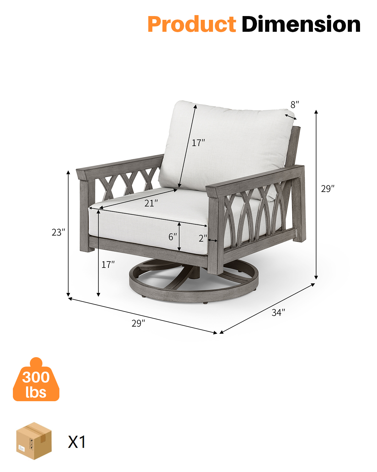 SeeHill Swivel Aluminum Armcha - Outdoor Furniture Metal Chairs 评论和价格