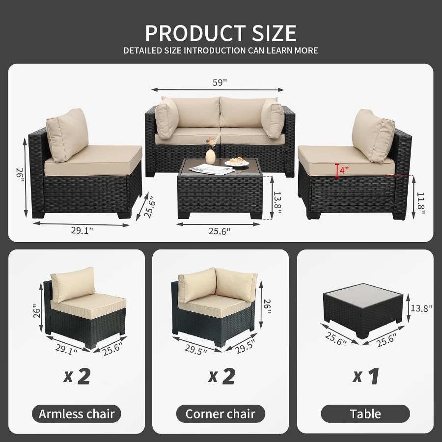 Outdoor 5 Pcs Patio Furniture  - Outdoor Furniture Metal Chairs 评论和价格