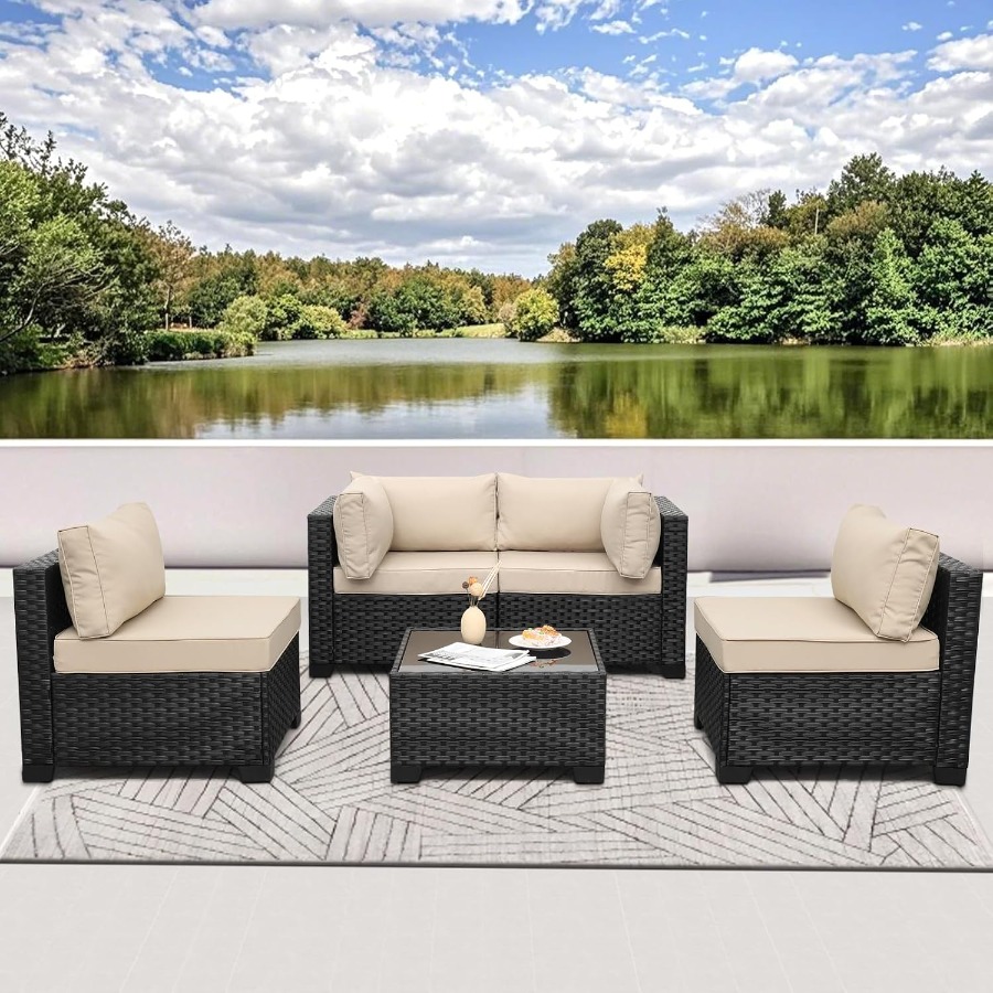Outdoor 5 Pcs Patio Furniture  - Outdoor Furniture Metal Chairs 评论和价格