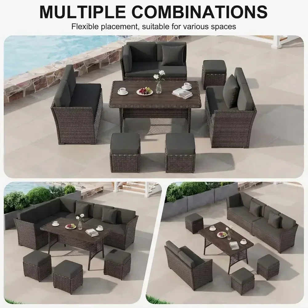 7-Piece Outdoor Wicker Patio F - Outdoor Furniture Metal Chairs 评论和价格