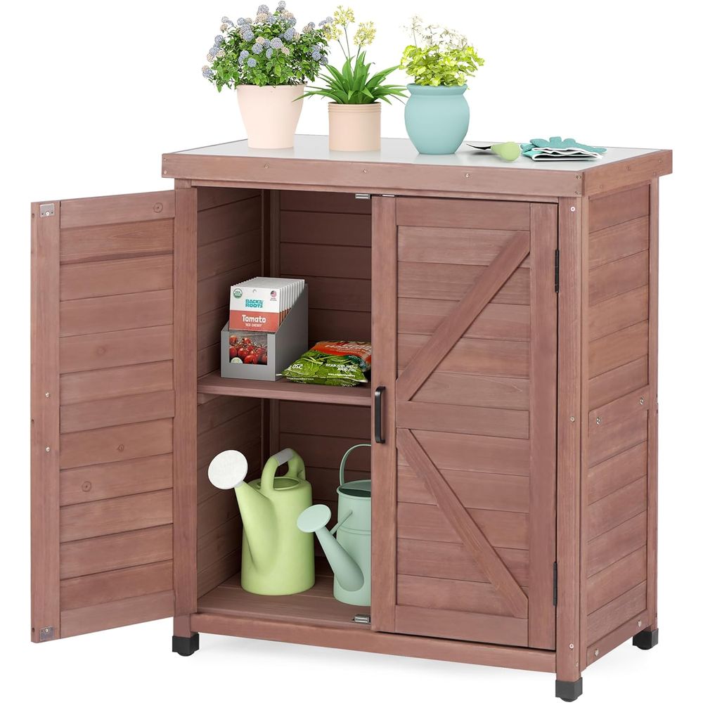 Outdoor Storage Cabinet & Pott - Outdoor Furniture Wood 评论和价格